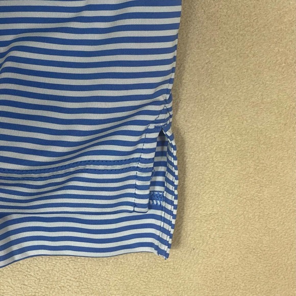 FootJoy Golf Polo Shirt Mens XL Blue Striped Relaxed Fit Flit Hem - Picture 4 of 11